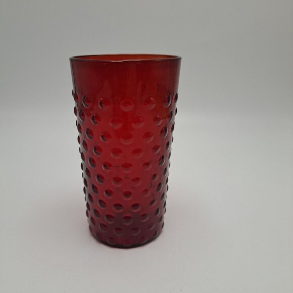 Red Anchor Hocking Hobnail Glass Tumbler - Picture 4 of 7